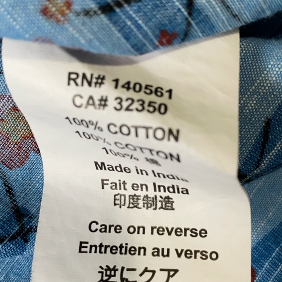 Roark Revival Mens Blue Cotton Tropical Summer Vacation Button Up Shirt-Sz-L - Picture 12 of 15